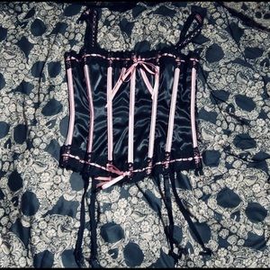 Pink and Black Corset top